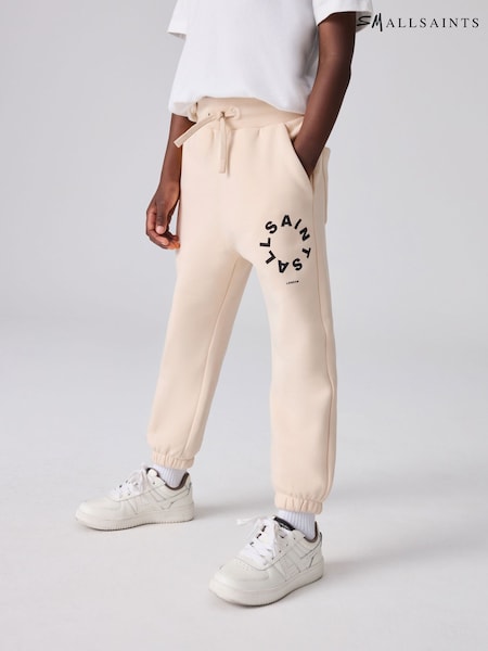 smALLSAINTS Neutral Tierra Straight Cuffed Logo Joggers (Q89306) | €14 - €17
