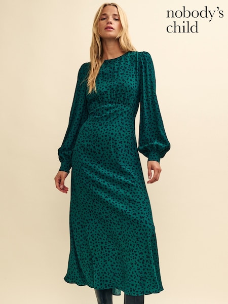 Nobodys Child Blue Imogen Crew Neck Midi Dress (Q89388) | €22.50