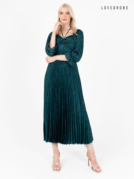 Lovedrobe Green Pleated Midaxi Dress (Q89466) | €31