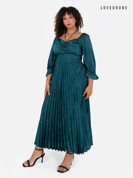 Lovedrobe Green Pleated Midaxi Dress (Q89502) | €31