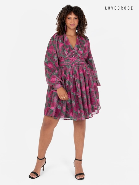 Lovedrobe Pink Printed Button Front Mini Dress (Q89507) | €21