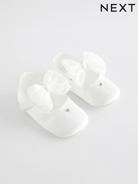 White Bow Occasion Baby Shoes (0-18mths) (Q89527) | AED35
