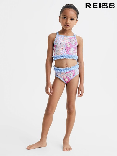 Reiss Pink Lyla 4-9 yrs Floral Print Ruffle Bikini (Q89869) | €20