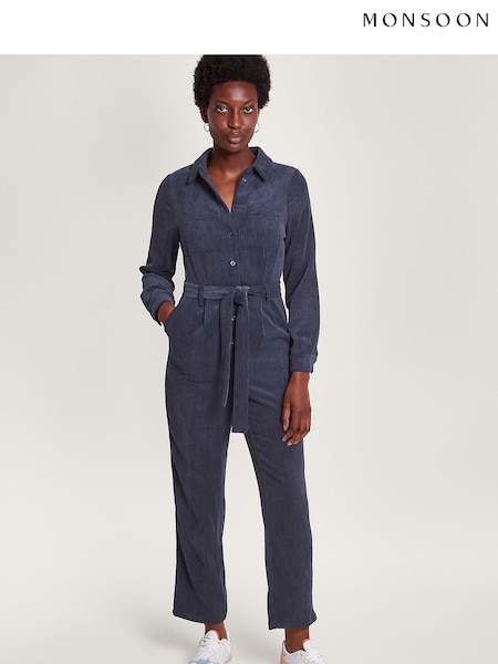 Monsoon Blue Marissa Cord Jumpsuit (Q89894) | €56