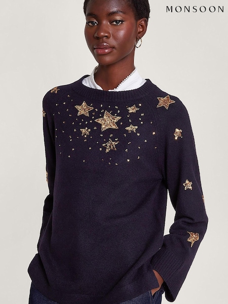 Monsoon Blue Serenity Star Jumper (Q89901) | €37