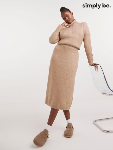 Simply Be Sponge Midi Skirt (Q89913) | 85 LEI