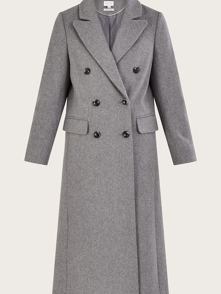Monsoon Grey Fay Double Breasted Coat (Q89920) | €108