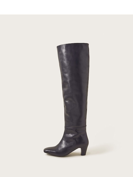 Monsoon Black Over The Knee Leather Boots (Q89927) | €61