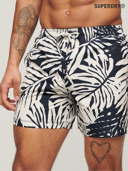 Superdry Mono Palm Print Printed 15" Swim Shorts (Q90011) | €22.50