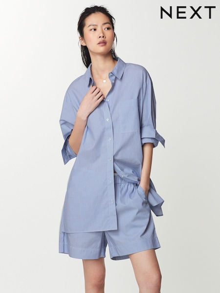 Blue/White Oversized Boy Striped Shorts (Q90065) | €8