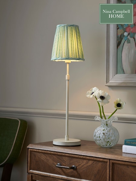 Nina Campbell Green/White Larch Table Lamp (Q90070) | €89