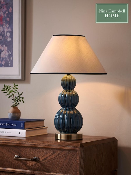 Nina Campbell Blue Evelyn Medium Table Lamp (Q90074) | €150