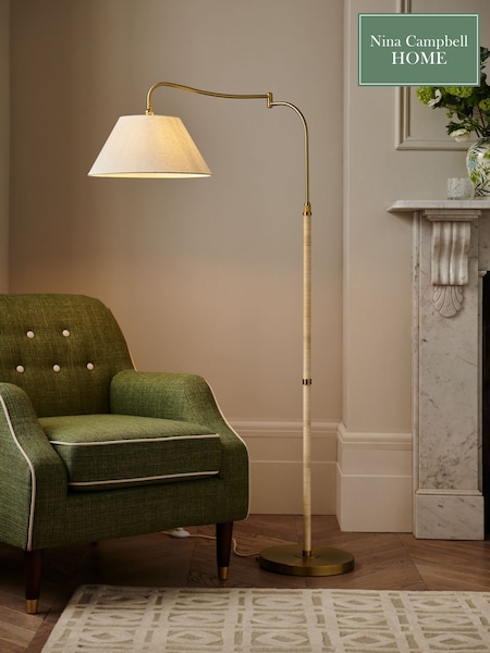 Nina Campbell White/Gold Sagano Floor Lamp (Q90085) | €245