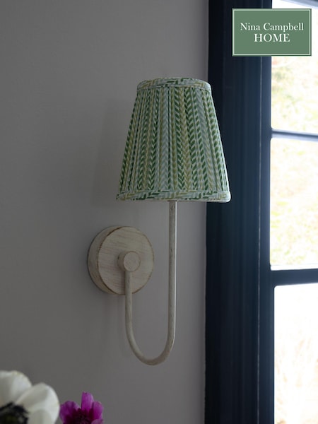 Nina Campbell Green/White Larch Wall Light (Q90088) | €68