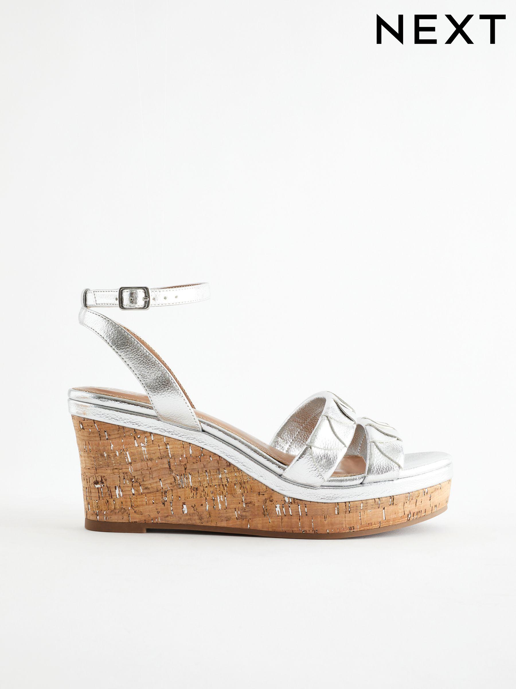 Women s Clearance Sandals Silver Wedge Footwear Next Luxembourg