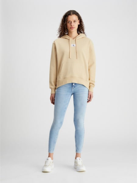 Calvin Klein Beige Woven Label Hoodie (Q90135) | €54