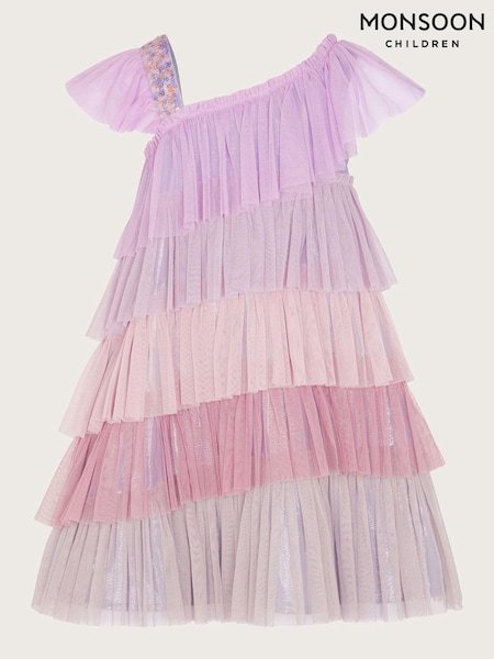 Monsoon Purple One Shoulder Colourblock Dress (Q90310) | €25 - €29
