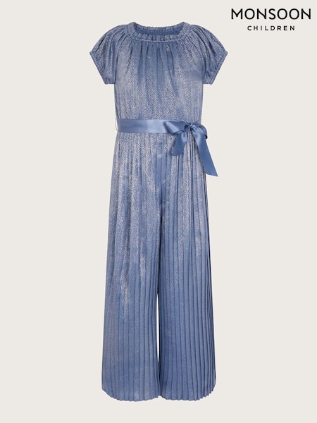Monsoon Blue Foil Print Pleated Jumpsuit (Q90318) | €15 - €18