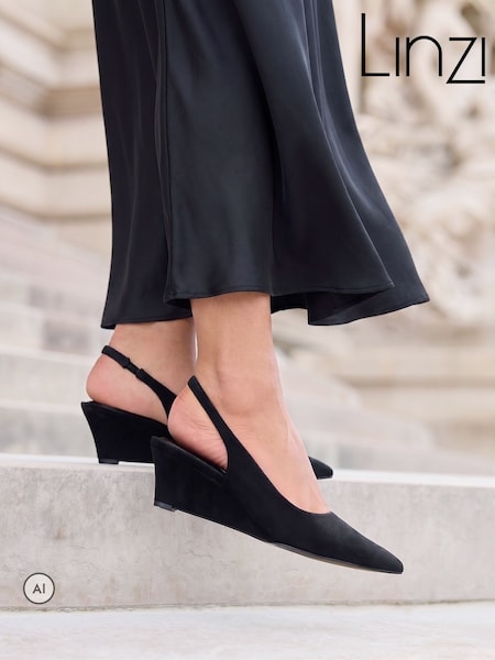 Black - Linzi Janelle Wedge Court Heels
