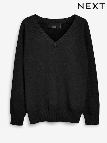 Black Knitted V-Neck School Jumper (3-16yrs) (Q90683) | kr117 - kr217