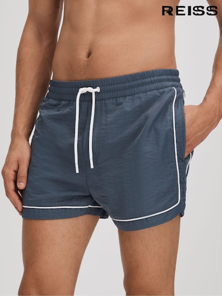 Reiss Airforce Blue Azure Piped Drawstring Swim Shorts (Q90768) | €55
