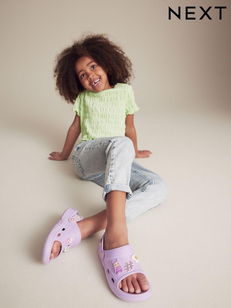 Purple Character Badge Clogs (Q90935) | AED42 - AED49