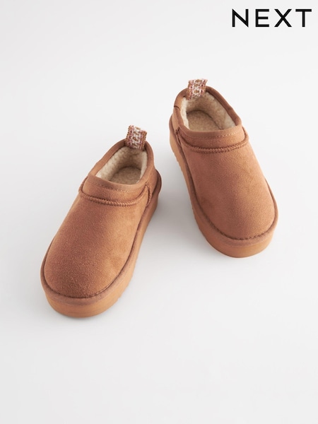 Tan Brown Flatform Shoot Fleece Lined Slippers (Q90936) | EGP1,020 - EGP1,200