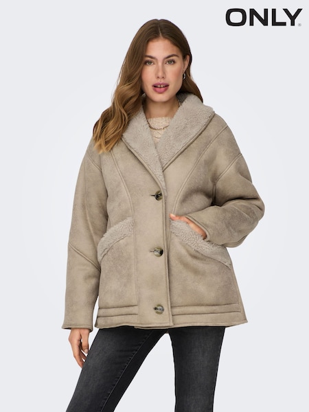 ONLY Aviator Coat With Teddy Borg Lining (Q90958) | 258 LEI
