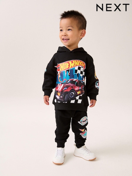 Black Hot Wheets 100% Cotton Jersey Hoodie and Joggers Set (9mths-8yrs) (Q90970) | €29 - €33