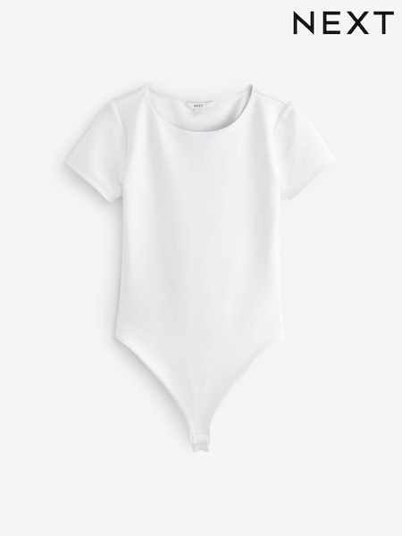 White Short Sleeve T-Shirt Bodysuit (Q90978) | €9