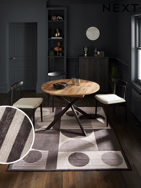 Monochrome Washable Pebla Geometric Shapes Rug (Q90979) | €13 - €72