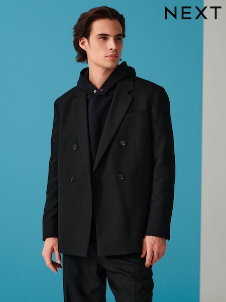 Black EDIT Relaxed Fit Textured Suit (Q91026) | €19