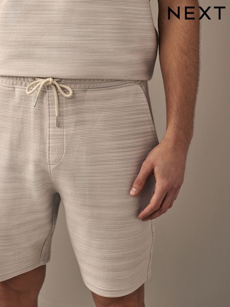 Grey Textured Zip Pocket Jersey Shorts (Q91168) | €13