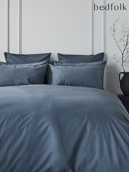 Bedfolk Blue Classic Cotton Duvet Cover (Q91206) | €91 - €118