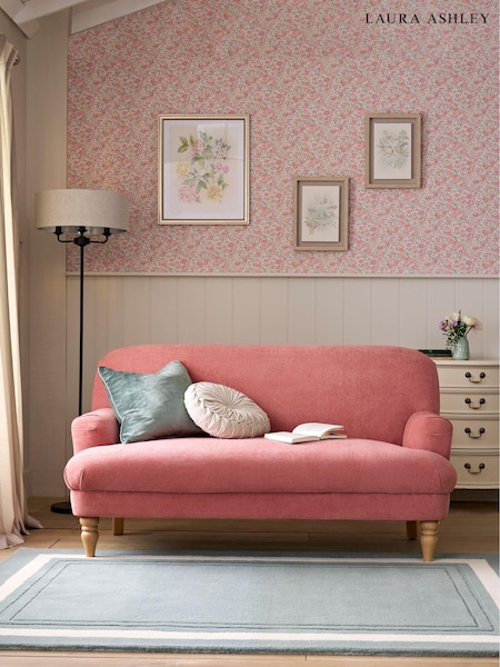 Laura Ashley Baron Chenille Old Rose Pink Clipsham Small 2 Seater Sofa (Q91617) | €1,007