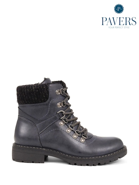 Albastru - Ghete și cizme pe gleznă Pavers Dantelă (Q91809) | 335 LEI