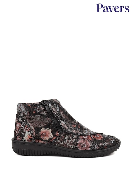 Pavers Leather Black Ankle Boots (Q91835) | €69