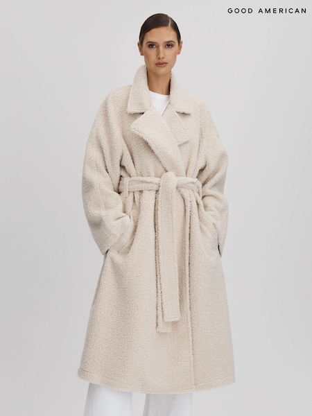 Good American Bone Good American Oversized Sherpa Trench Coat (Q91920) | €326