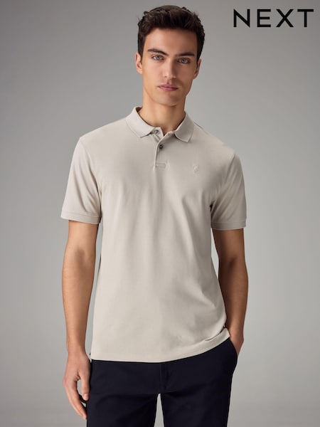 Neutral Slim Fit Short Sleeve Pique Polo Shirt (Q91943) | €10