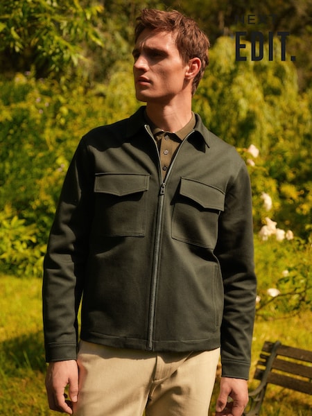 Khaki Green EDIT Jersey Shacket (Q92010) | R$ 430