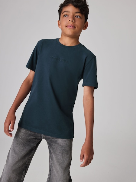 smALLSAINTS Logo Embroidered Crew 100% Cotton T-Shirt (Q92096) | 64 LEI - 78 LEI