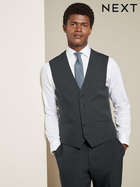 Charcoal Grey Regular Fit Essential Suit Waistcoat (Q92112) | €34