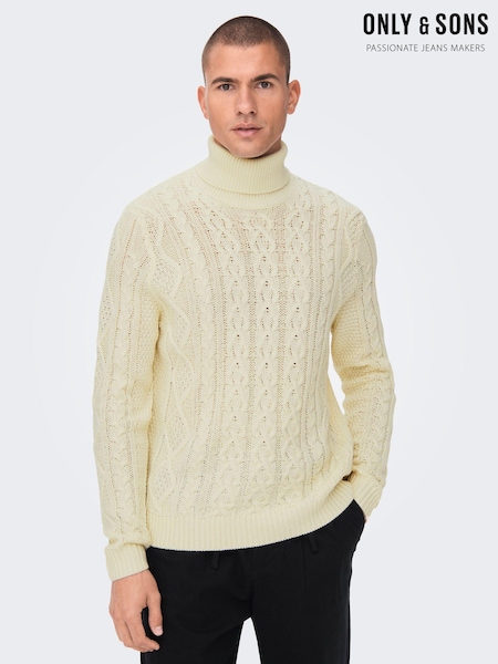 Only & Sons Cream Cable Knit Cosy Jumper (Q92168) | €24