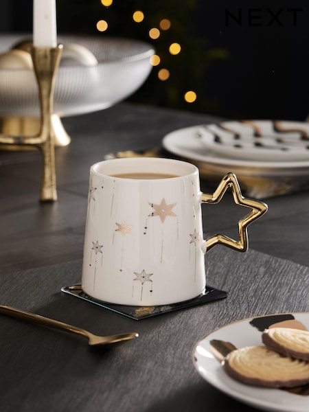 Gold Star Handle Christmas Mug (Q92197) | €7