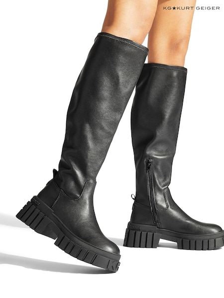 KG Kurt Geiger Black Tegan Sock Knee Boots (Q92392) | AED809