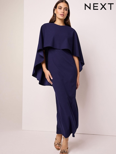 Coral Pink Cape Detail Maxi Dress (Q92437) | €39