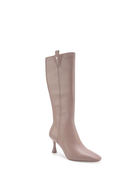 Nine West Womens 'Oboy' Spool Heel Knee High Brown Boots with Zipper (Q92752) | €84
