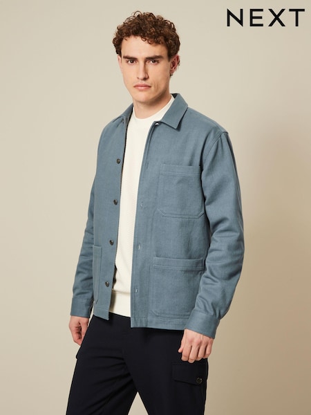 Twill Chore Shacket 100% Cotton Overshirt (Q92766) | ‏105 د.إ.‏