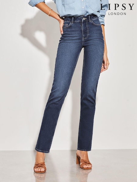 Lipsy Blue High Waist Slim Straight Jeans (Q92823) | €25