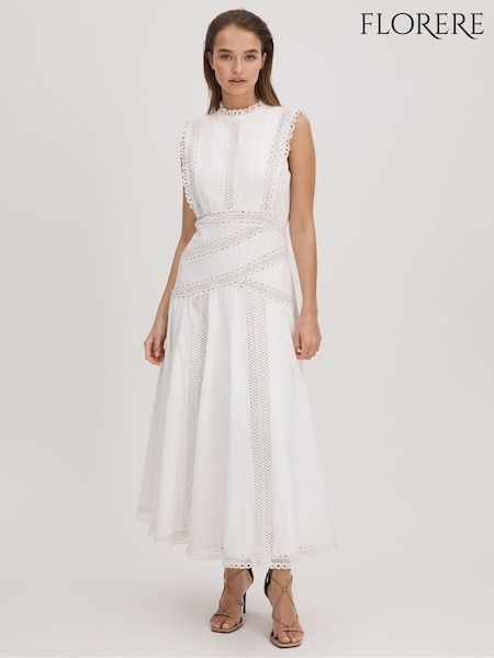 Florere Cotton Lace Midi Dress (Q92951) | €326